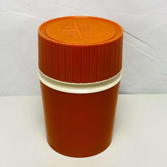 Vintage Thermos 10oz Insulated Hot or Cold Food Cup Orange King Seely Model 7002 - Picture 2 of 11